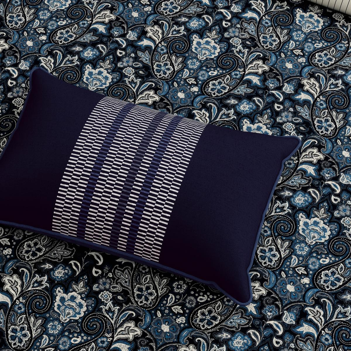 Yara Cushion By Bedeck Of Belfast In Midnight Blue